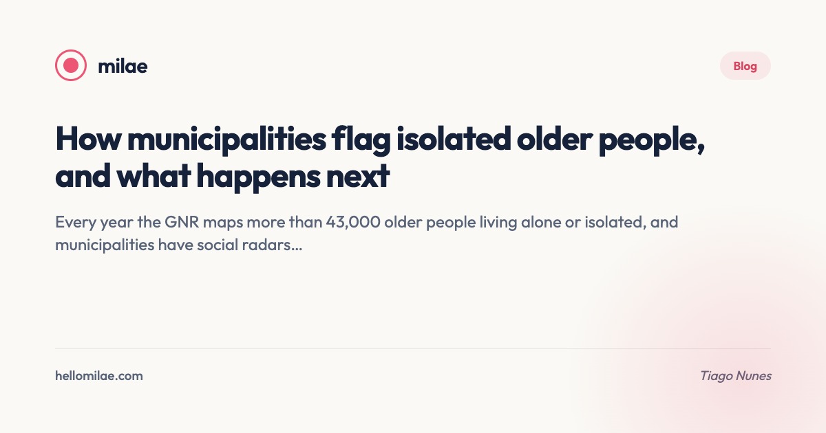 How municipalities flag isolated older people, and what happens next. Article by Tiago Nunes, MILAE blog.
